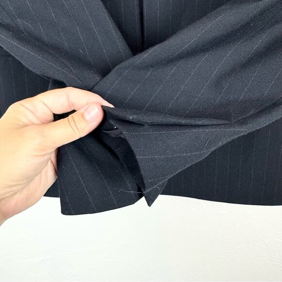 ZARA Man Navy Pinstripe Double Button Blazer Size 36 Office Preppy Formal Career - Picture 6 of 14